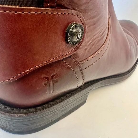 Frye Jayden vintage cognac leather tall brown riding boots, size 5 1/2 - Picture 8 of 9